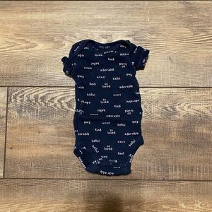 Preemie navy blue onesie